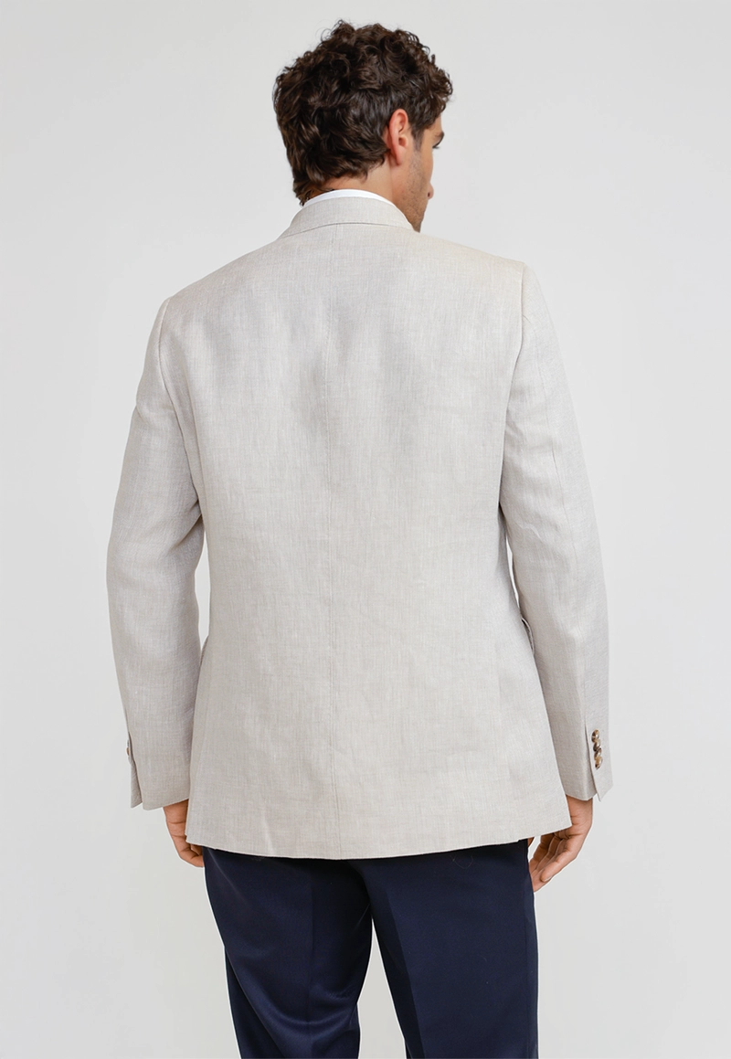 CHAQUETA HOMBRE FORMAL CRUZADA LINO MIX&COLOR BEIGE - 2