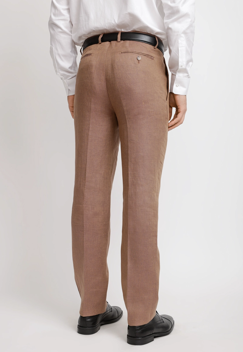 PANTALON HOMBRE FORMAL LINO MIX&COLOR CAFE - 2