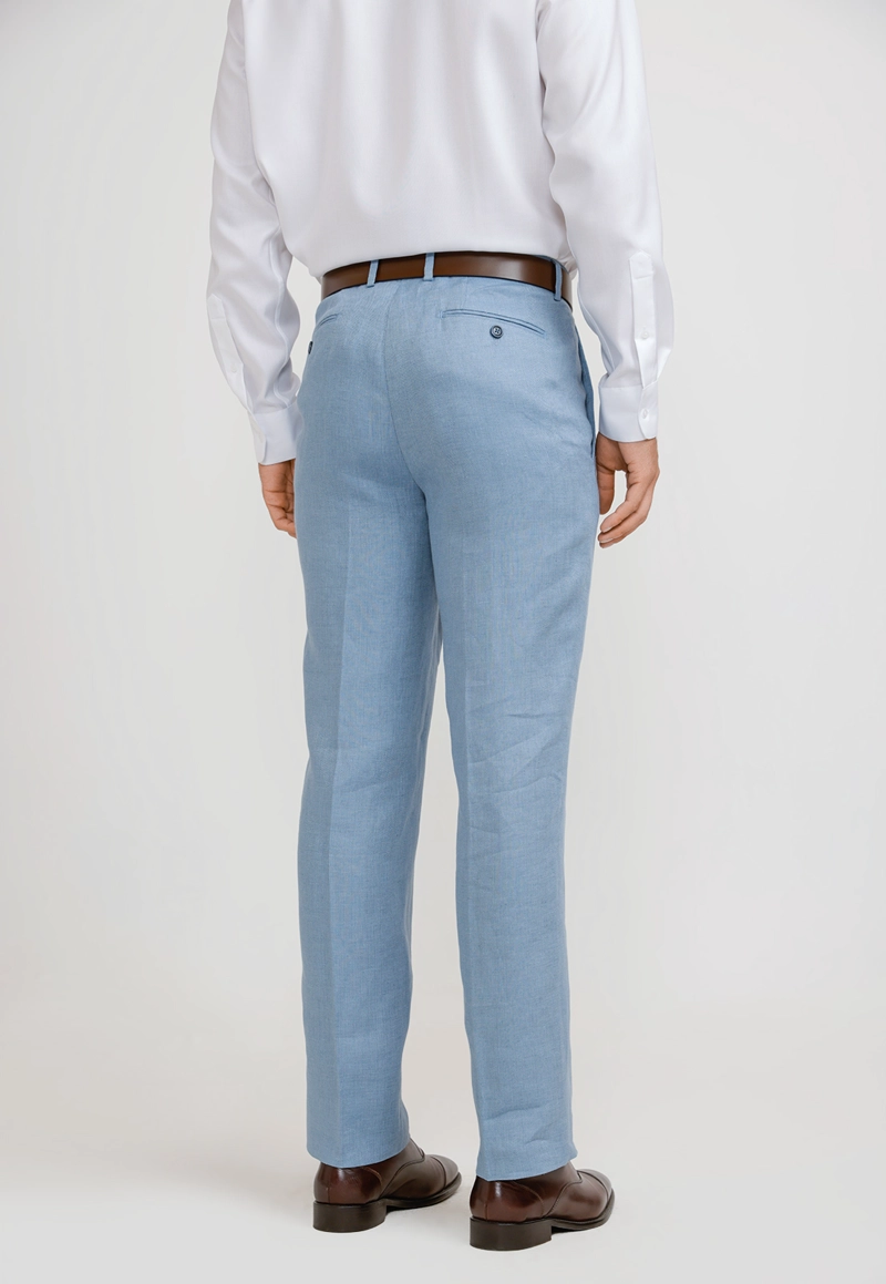PANTALON HOMBRE FORMAL LINO MIX&COLOR CELESTE - 2