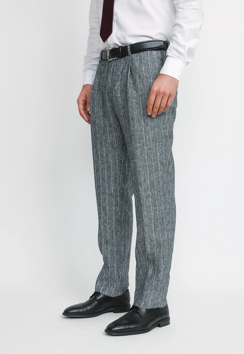 PANTALON HOMBRE FORMAL LINO CLASSIC AZUL MARINO - 1