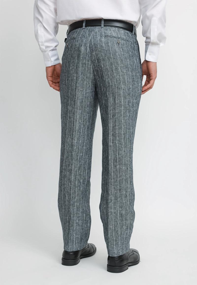 PANTALON HOMBRE FORMAL LINO CLASSIC AZUL MARINO - 2