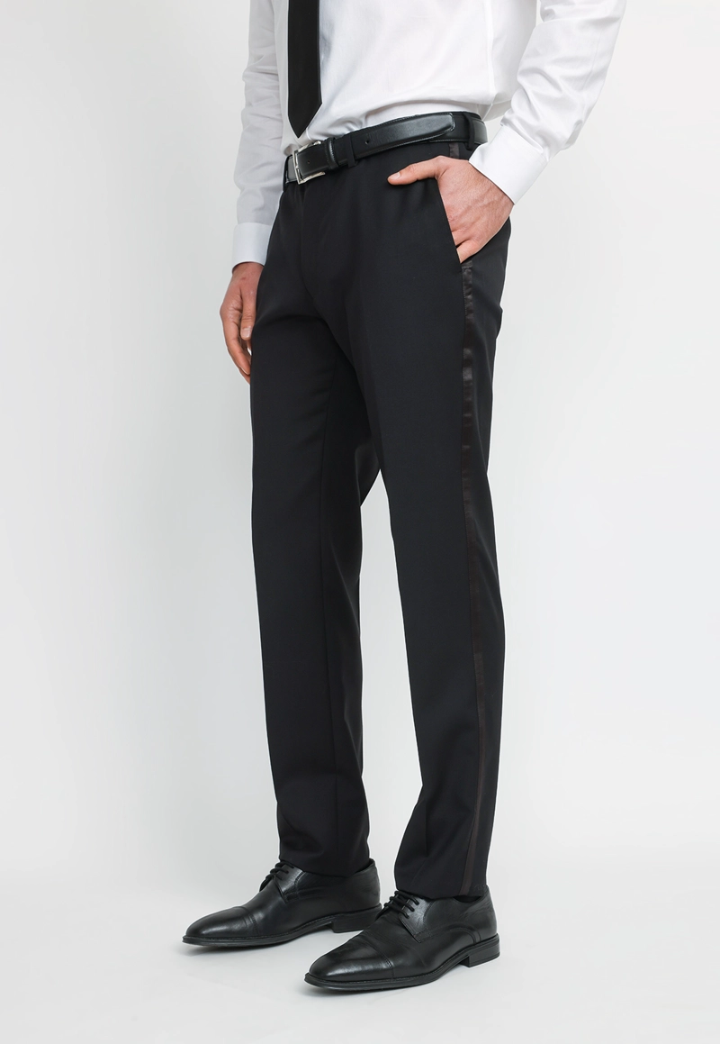 PANTALON HOMBRE FORMAL LANA S100'S SMOKING NEGRO - 1