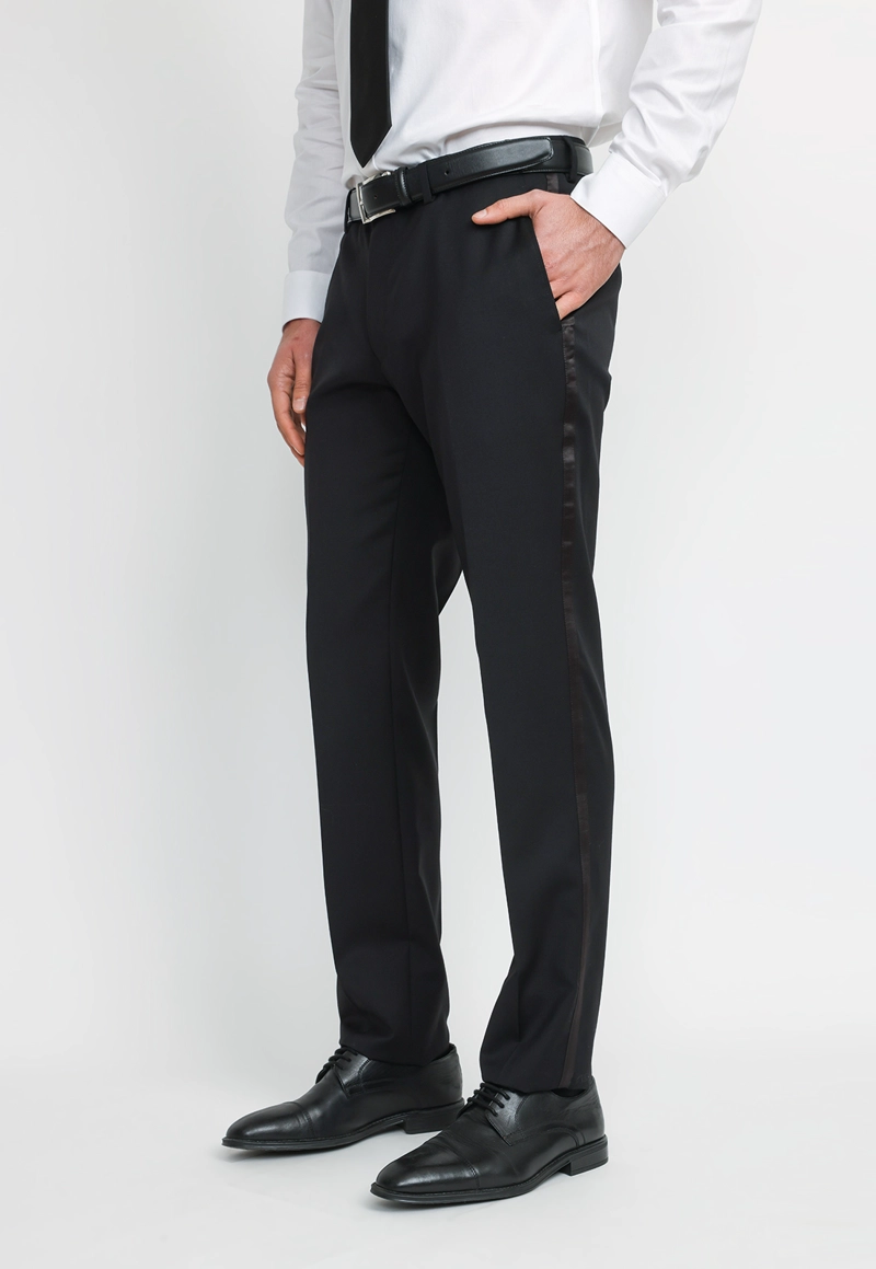 PANTALON HOMBRE FORMAL LANA S100'S SMOKING NEGRO - 1
