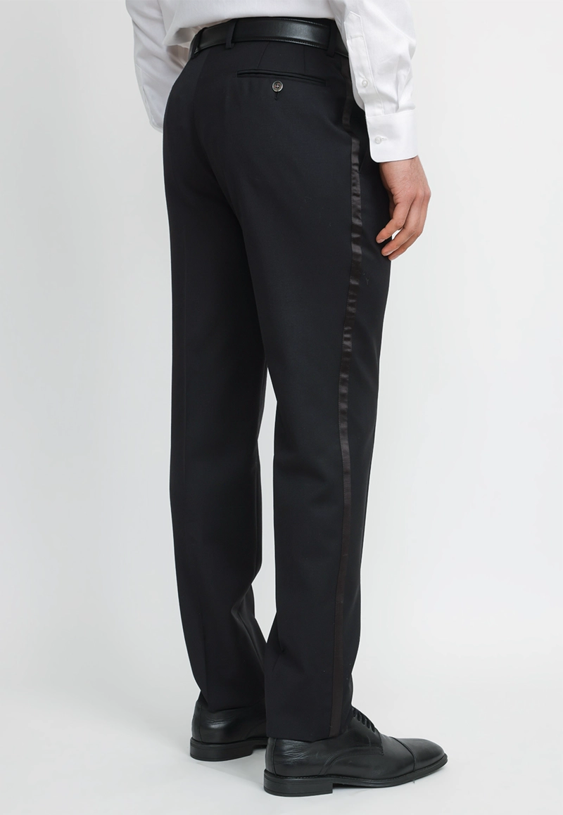 PANTALON HOMBRE FORMAL LANA S100'S SMOKING NEGRO - 2