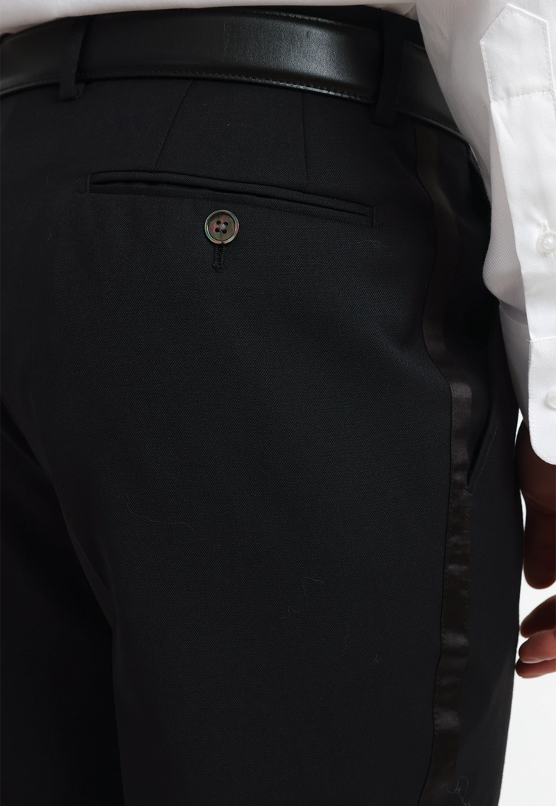 PANTALON HOMBRE FORMAL LANA S100'S SMOKING NEGRO - 3
