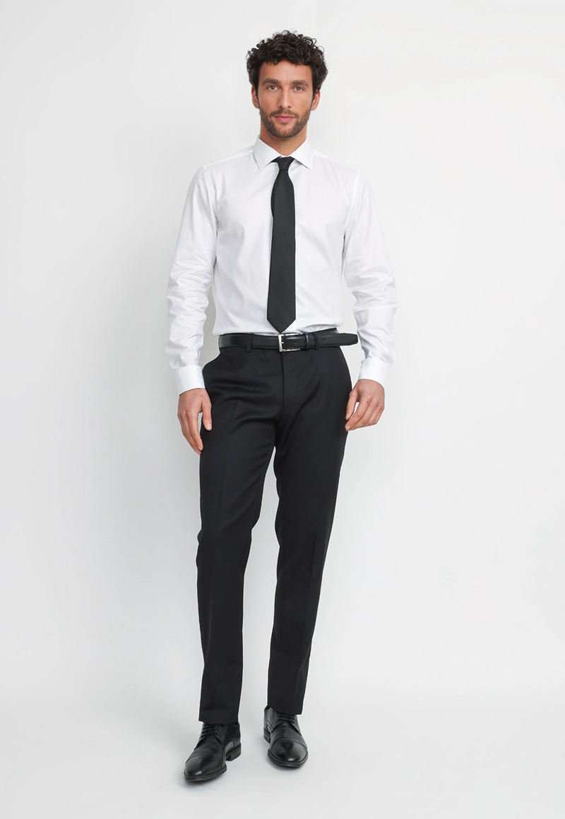 PANTALON HOMBRE FORMAL LANA S100'S SMOKING NEGRO - 4