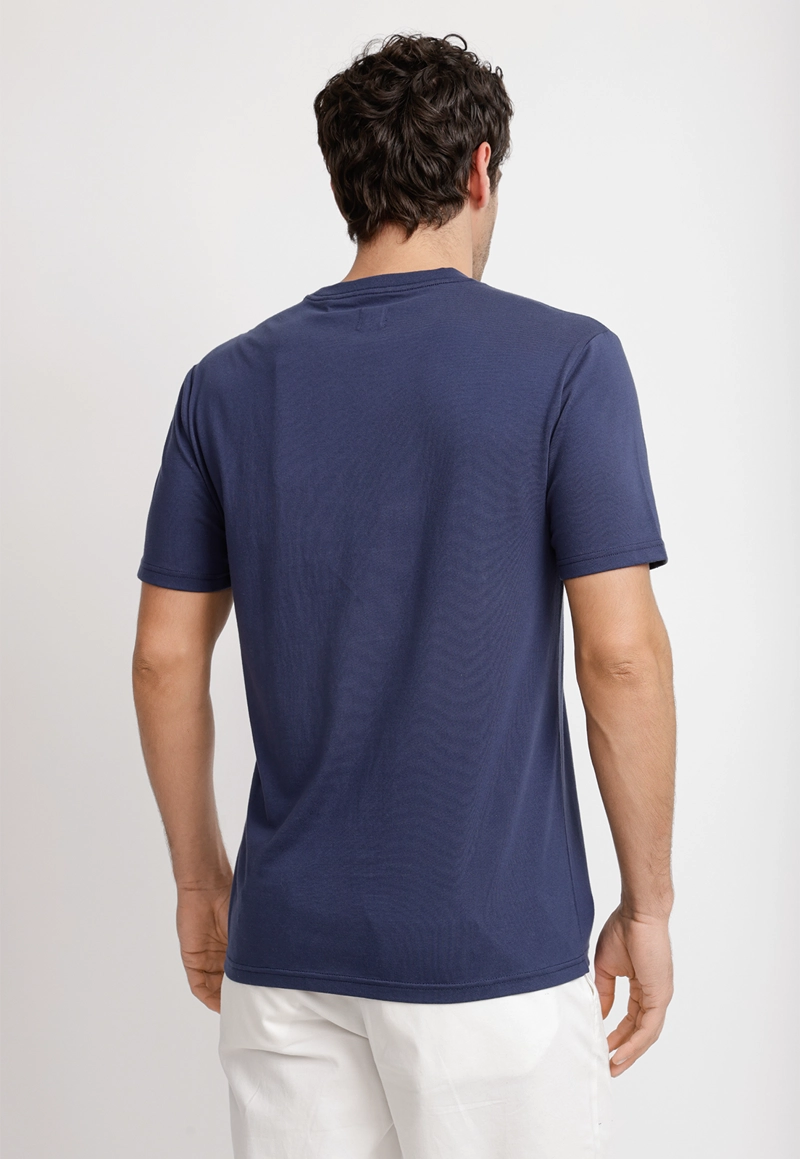 POLERA CUELLO C ALGODON PIMA MARCUS AZUL MARINO - 2