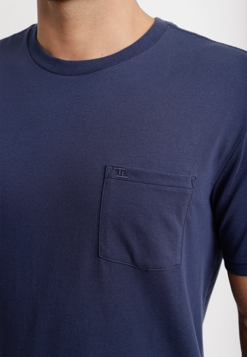 POLERA CUELLO C ALGODON PIMA MARCUS AZUL MARINO - 3