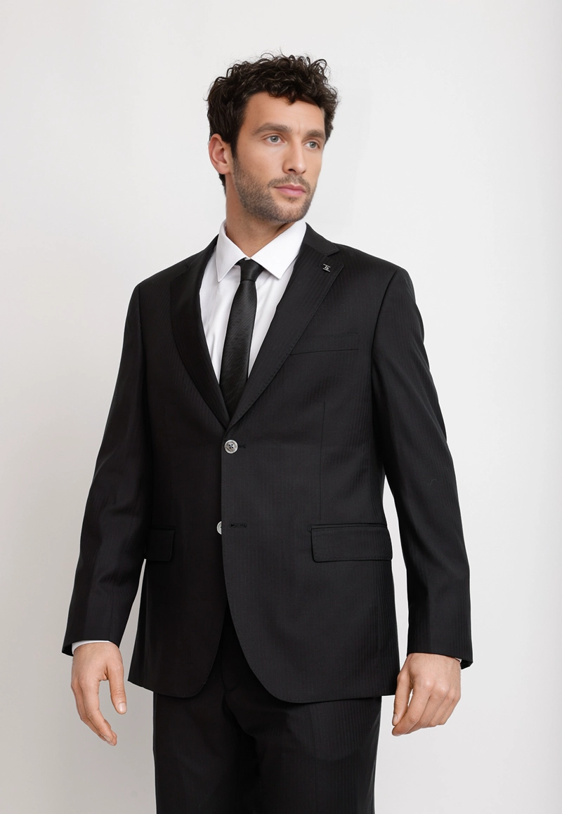 TRAJE HOMBRE FORMAL LANA S160'S EMERALD NEGRO - 1