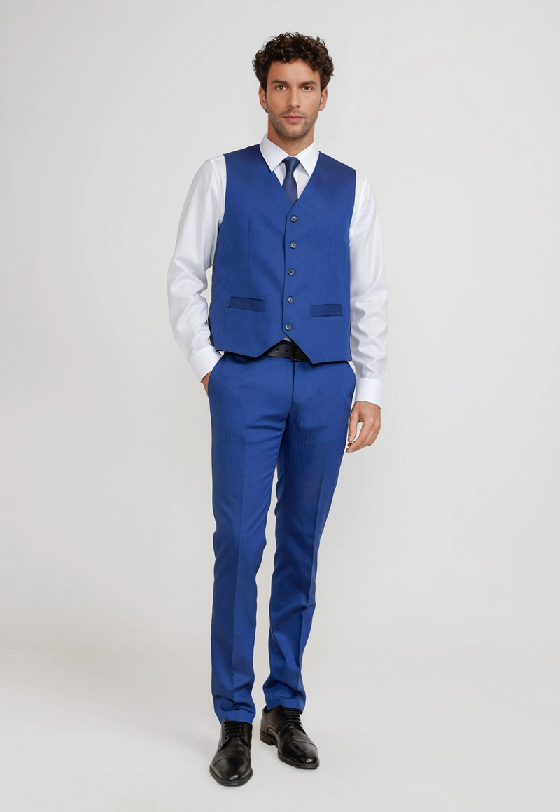 GILET HOMBRE FORMAL GRADUACION AZULINO - 4