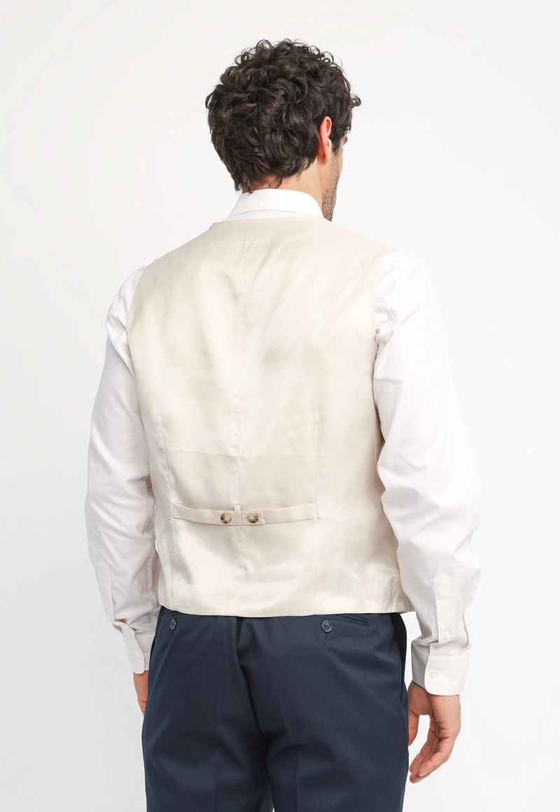 GILET HOMBRE FORMAL LINO CLASSIC BEIGE - 2