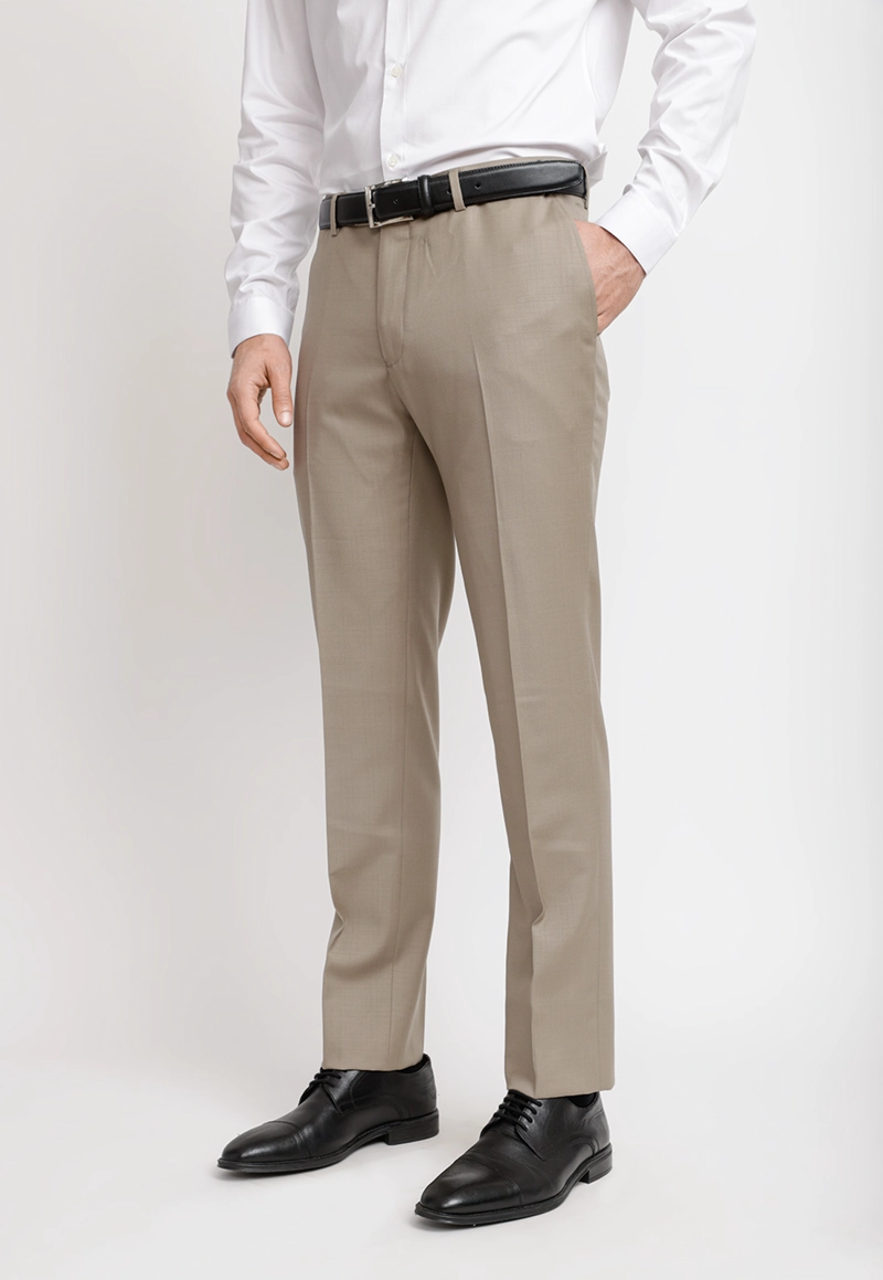 PANTALON HOMBRE FORMAL LANA S100'S MIX&COLOR KHAKI - 1