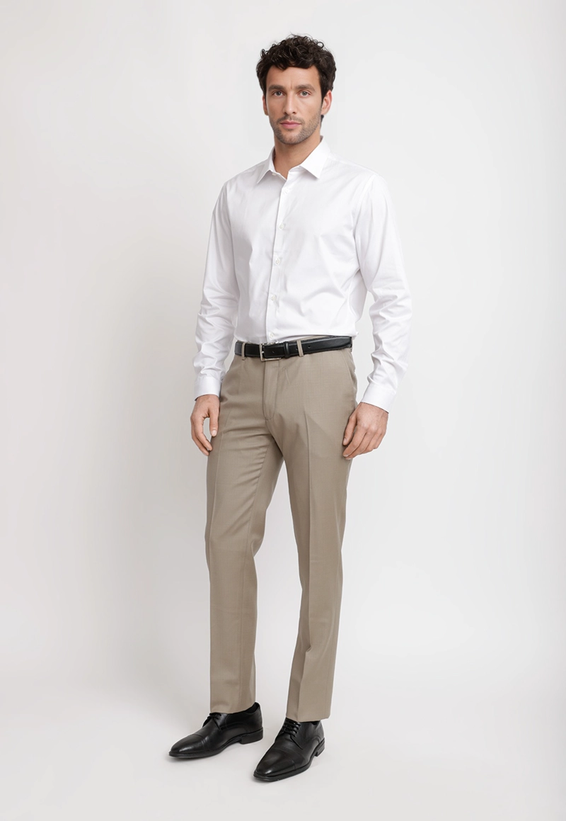 PANTALON HOMBRE FORMAL LANA S100'S MIX&COLOR KHAKI - 4