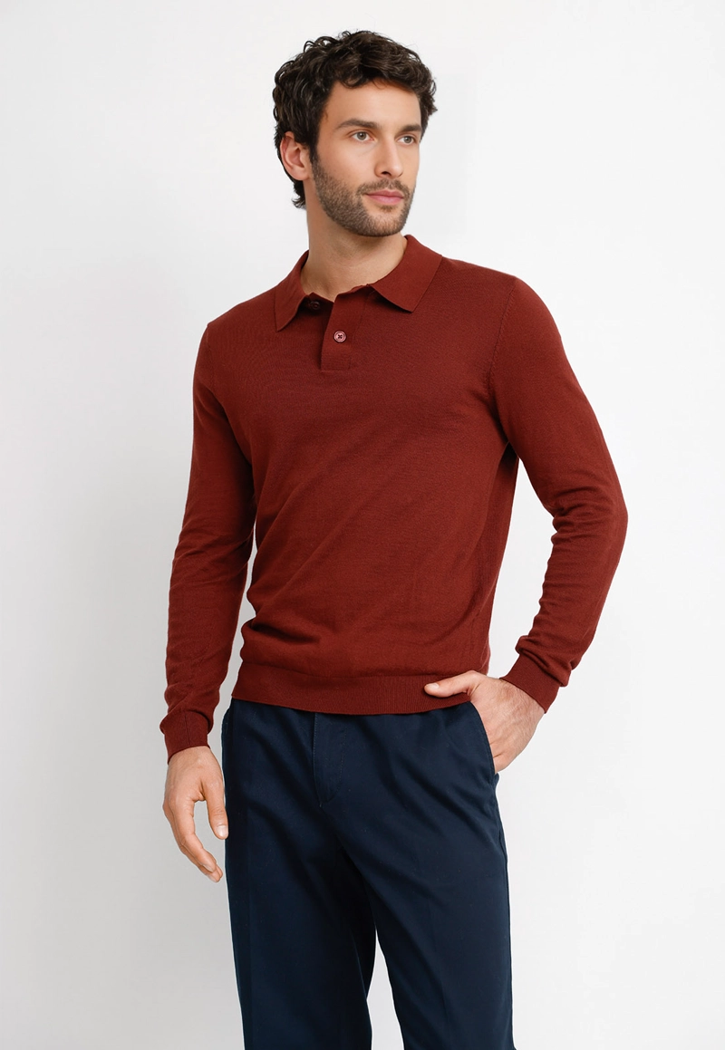 POLERA ML HOMBRE MARCEL ROJO - 1