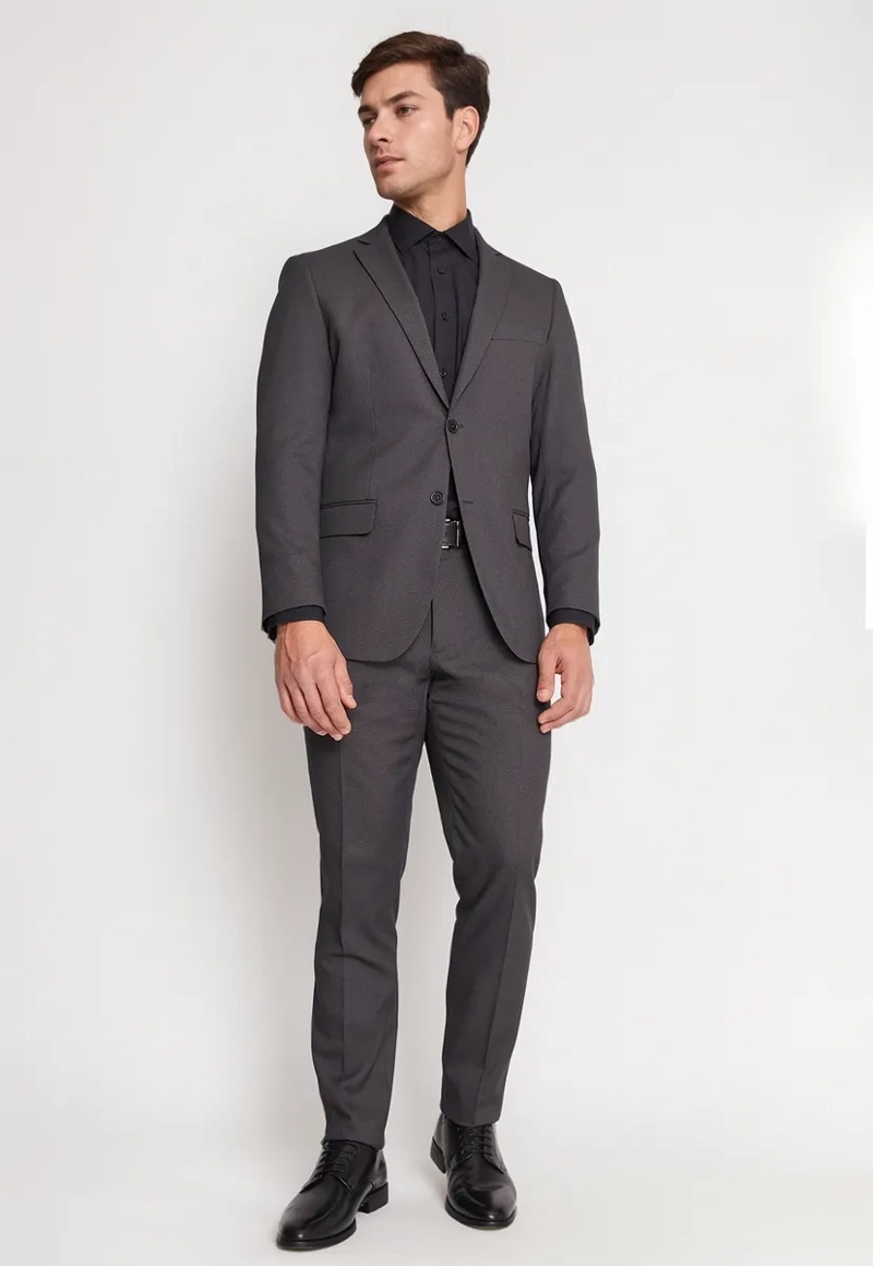 TRAJE FORMAL HOMBRE SLIM TEXTURADO MARENGO - 1