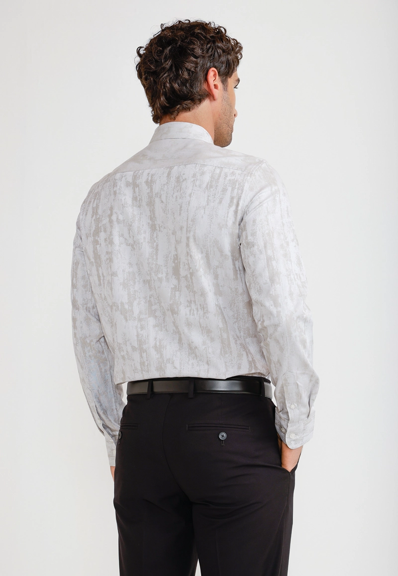 CAMISA HOMBRE JACQUARD BEIGE JACQUARD SHIRT - 2