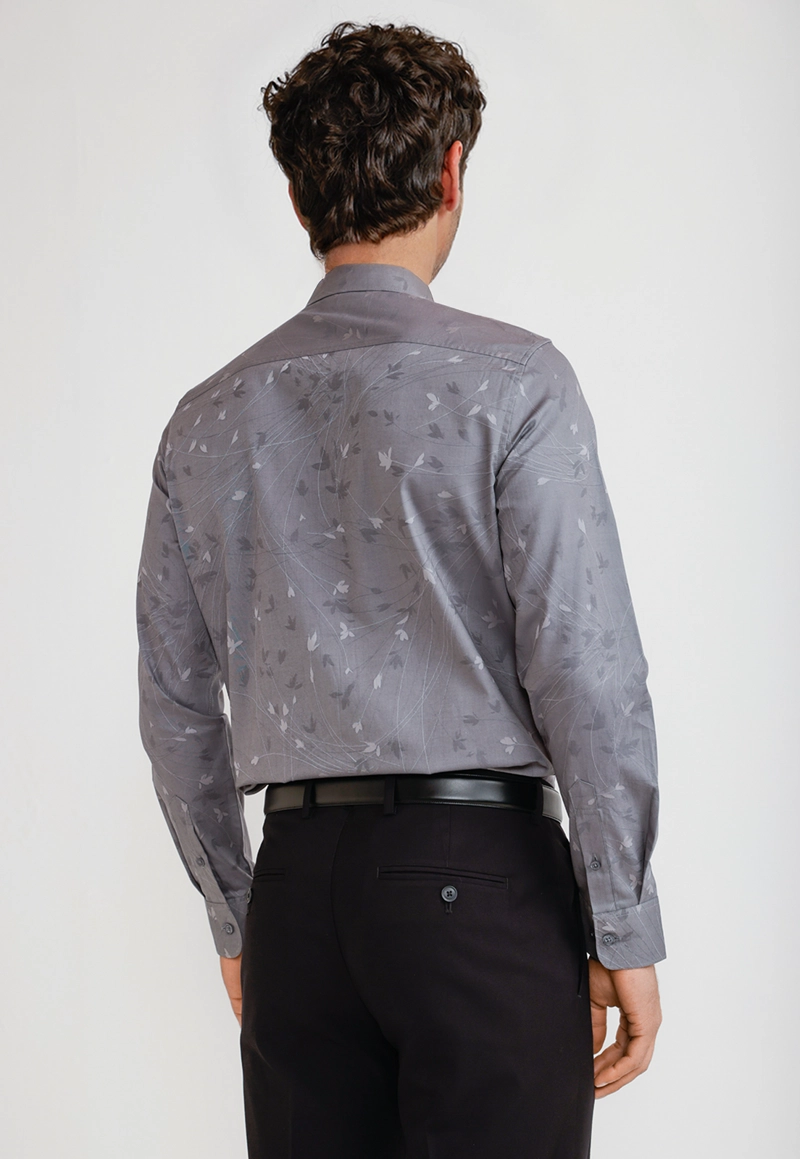 CAMISA HOMBRE JACQUARD GRIS JACQUARD SHIRT - 2
