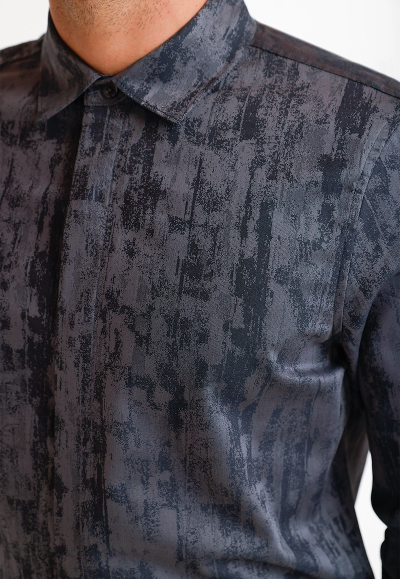 CAMISA HOMBRE JACQUARD NEGRO JACQUARD SHIRT - 3