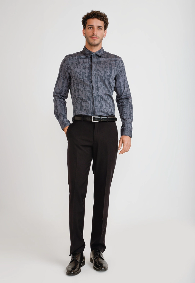 CAMISA HOMBRE JACQUARD NEGRO JACQUARD SHIRT - 4