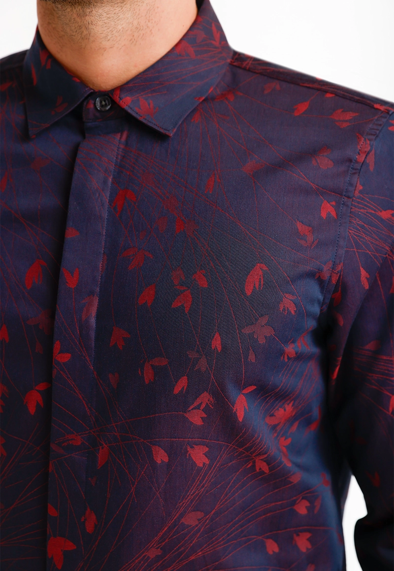 CAMISA HOMBRE JACQUARD NAVY JACQUARD SHIRT - 3