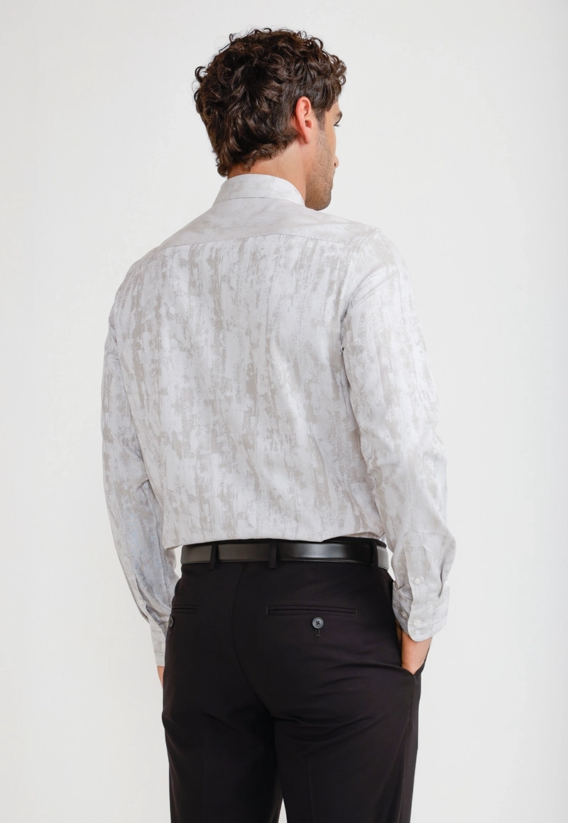 CAMISA HOMBRE JACQUARD BEIGE JACQUARD SHIRT - 2