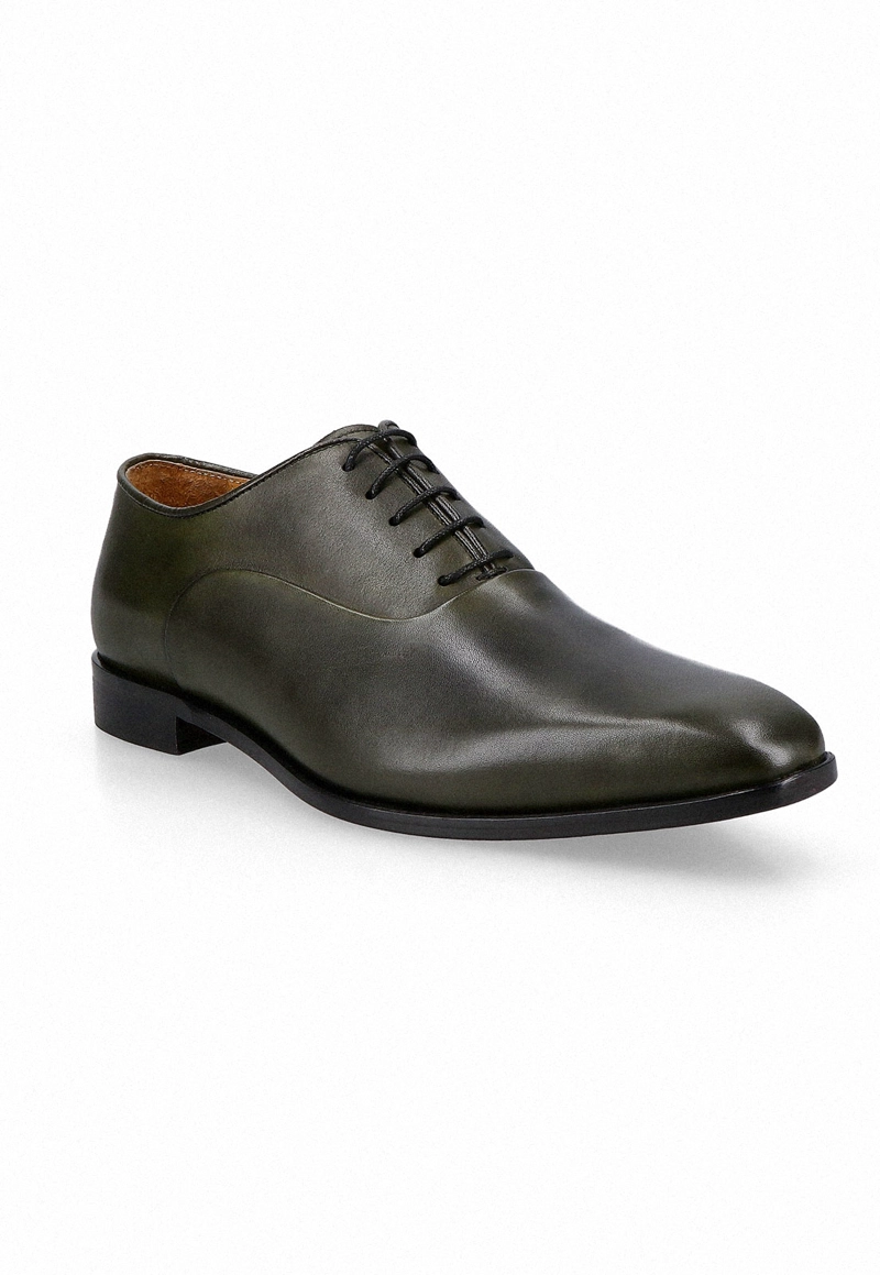 ZAPATOS FORMAL ITALIANOS LUCITO PLAIN TOE BAL OXFORD VERDE - 1