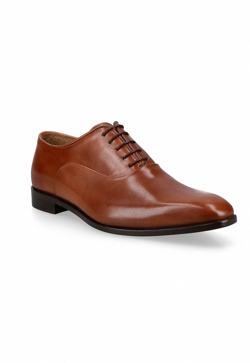 ZAPATOS FORMAL ITALIANOS LUCITO PLAIN TOE BAL OXFORD COGNAC - 1