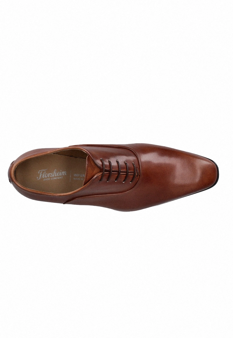ZAPATOS FORMAL ITALIANOS LUCITO PLAIN TOE BAL OXFORD COGNAC - 4