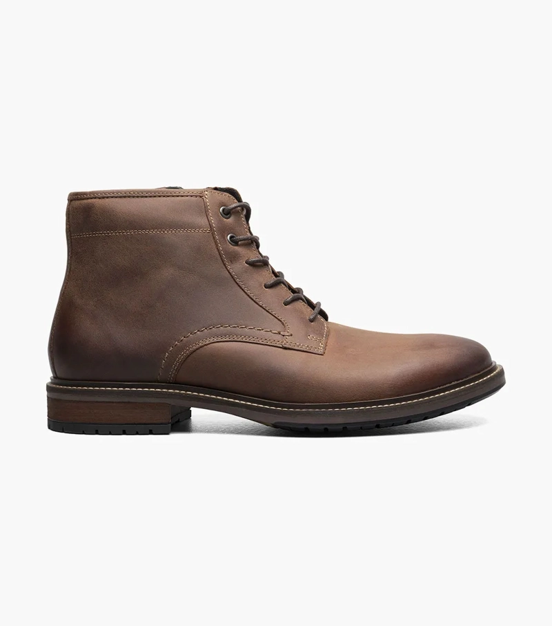 BOTINES CASUAL FORGE PLAIN TOE LACE UP CAFE - 3