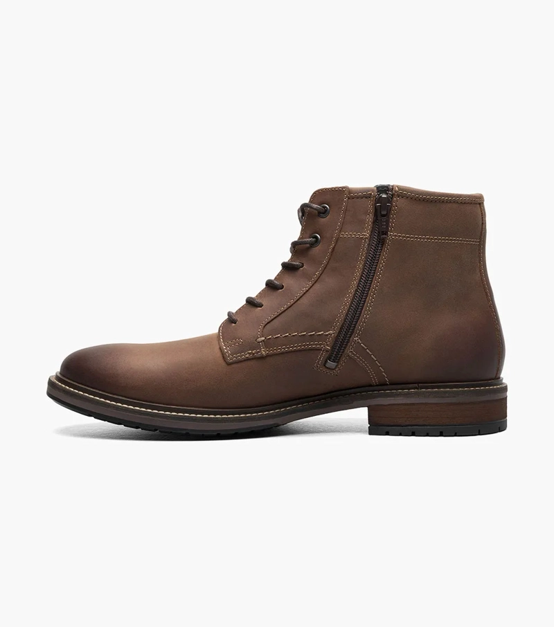 BOTINES CASUAL FORGE PLAIN TOE LACE UP CAFE - 4