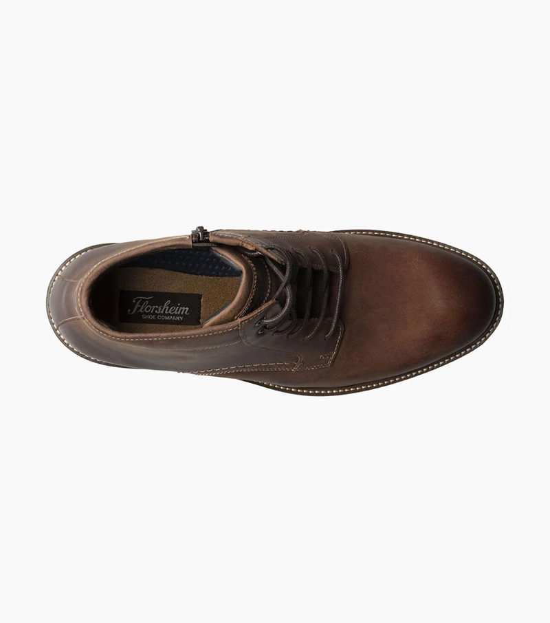 BOTINES CASUAL FORGE PLAIN TOE LACE UP CAFE - 5