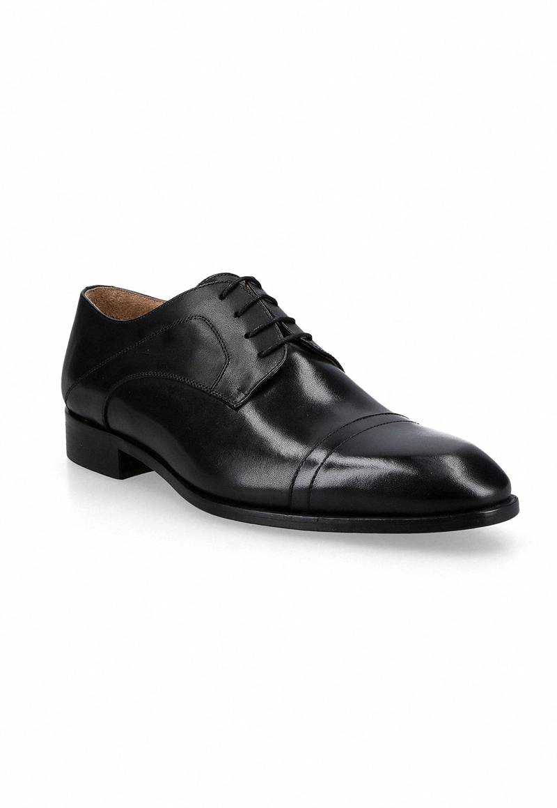 ZAPATOS FORMAL ITALIANOS MOROZZO CAP TOE DERBY NEGRO - 1