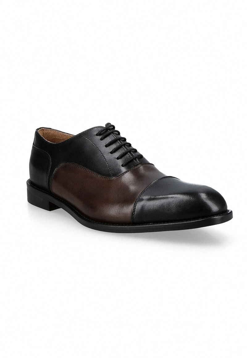 ZAPATOS FORMAL ITALIANOS ARZANO CAP OXFORD NEGRO - 1