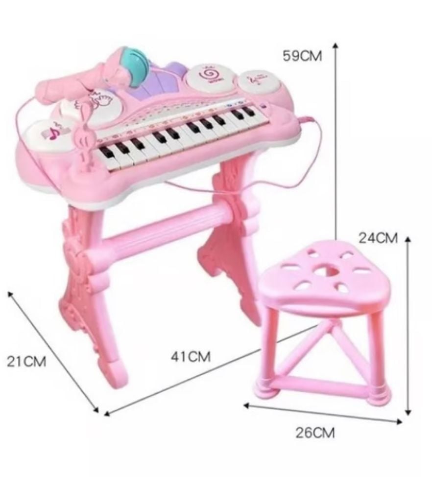 PIANO DE JUGUETE EDUCATIVO PARA NIÑOS - MUSICAL Y DIVERTIDO ROSADO - 2