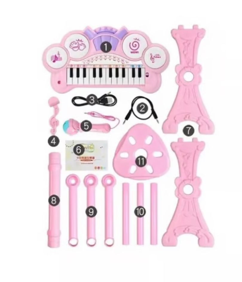 PIANO DE JUGUETE EDUCATIVO PARA NIÑOS - MUSICAL Y DIVERTIDO ROSADO - 3