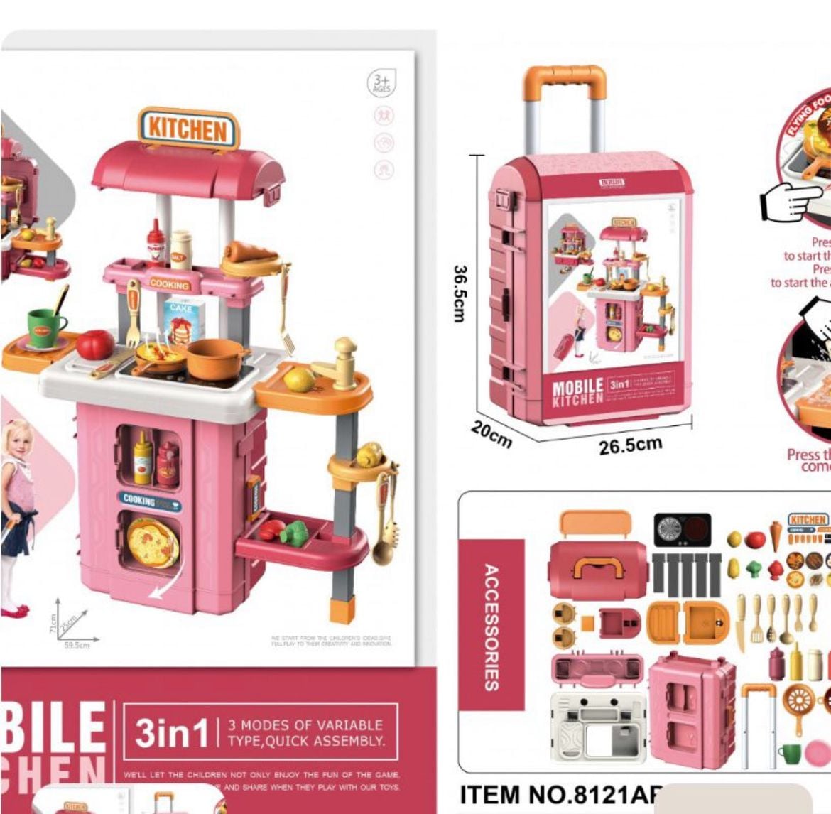 MALETA DE JUEGOS 3 EN 1 - COCINA 49 PIEZAS - 4