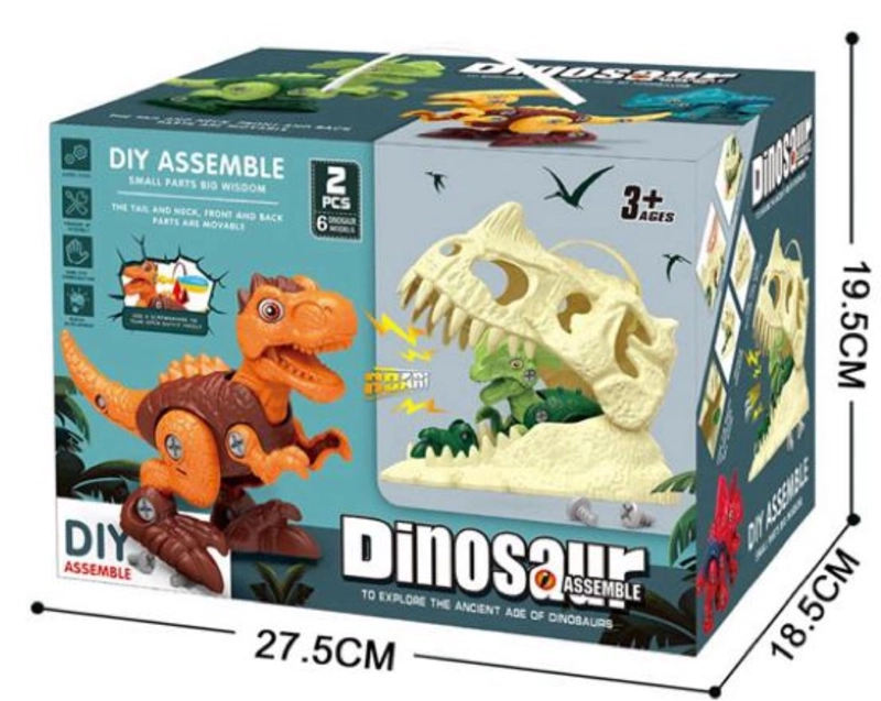 JUGUETE DIDÁCTICO PARA NIÑOS - 2 DINOSAURIOS ARMABLES - 2