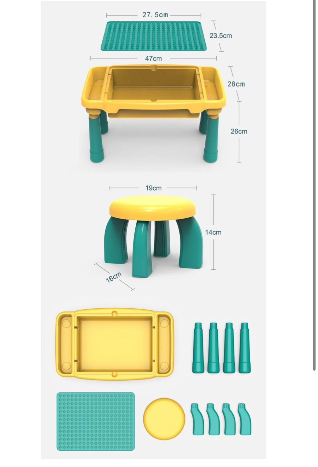 MESA Y SILLA PARA LEGO S CON BLOQUES DE CONSTRUCCIÓN - 5