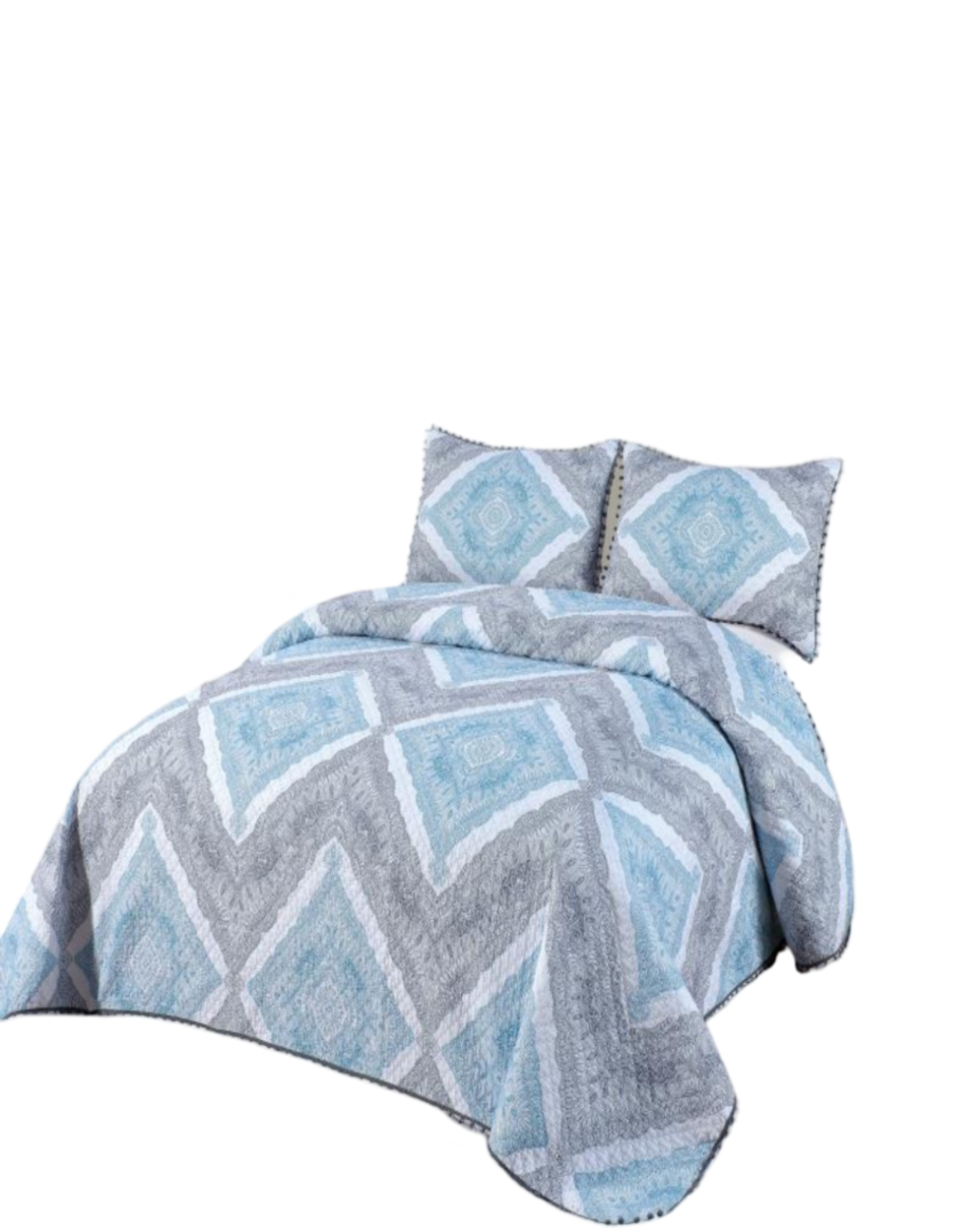 CUBRECAMA 2 PLAZAS ALGODÓN MULTICOLOR LIGERO VERANO CON POMPONES ELEGANCIA IDEAL D1 - 1