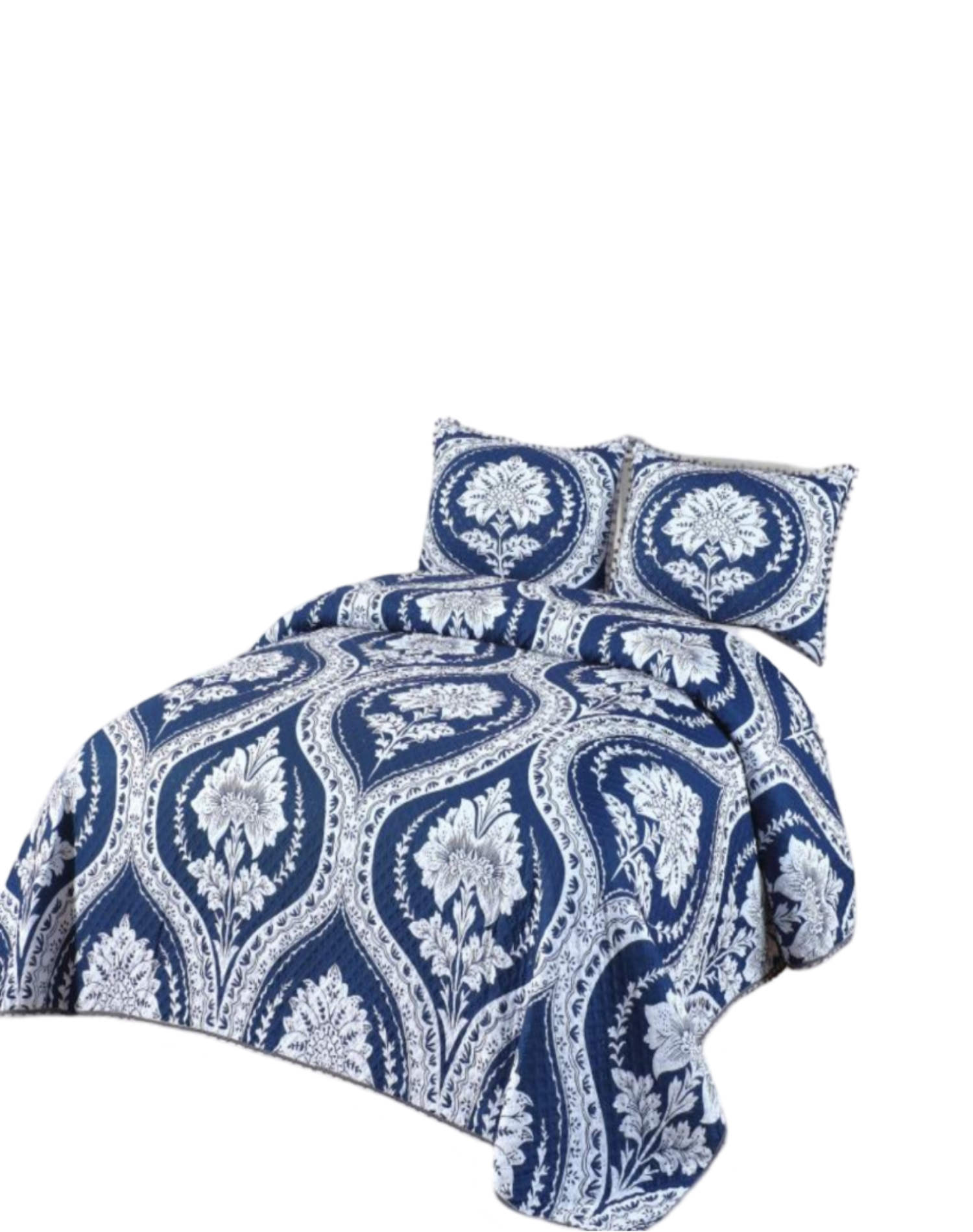 CUBRECAMA KING ALGODÓN MULTICOLOR LIGERO VERANO CON POMPONES ELEGANCIA IDEAL D3 - 1