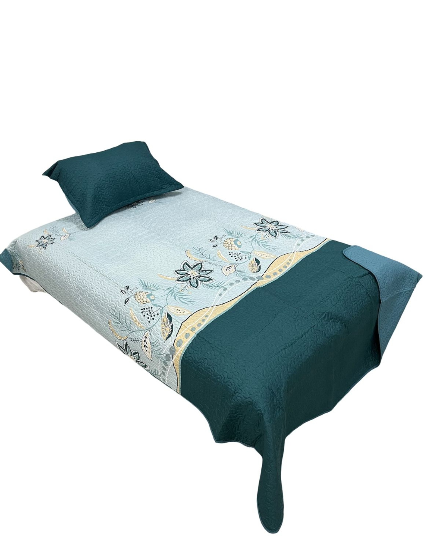 CUBRECAMA ALGODÓN MULTICOLOR QUILT FRESCO PRIMAVERA Y VERANO PLAZA 1/2 D23 - 2