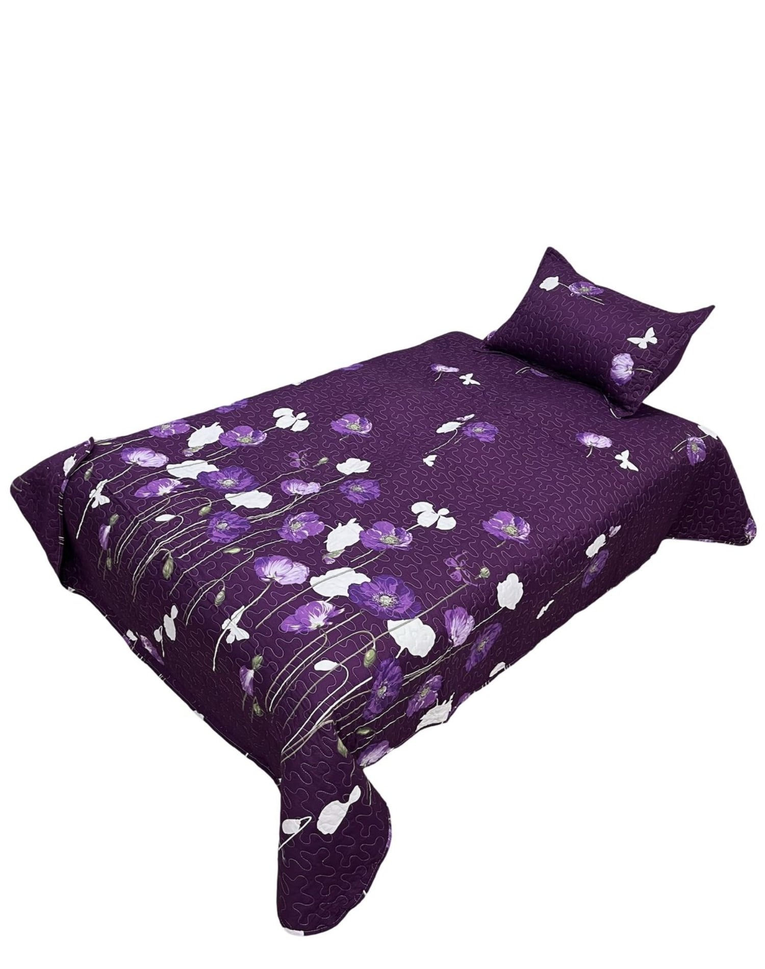 CUBRECAMA ALGODÓN MULTICOLOR QUILT FRESCO PRIMAVERA Y VERANO PLAZA 1/2 D9 - 1