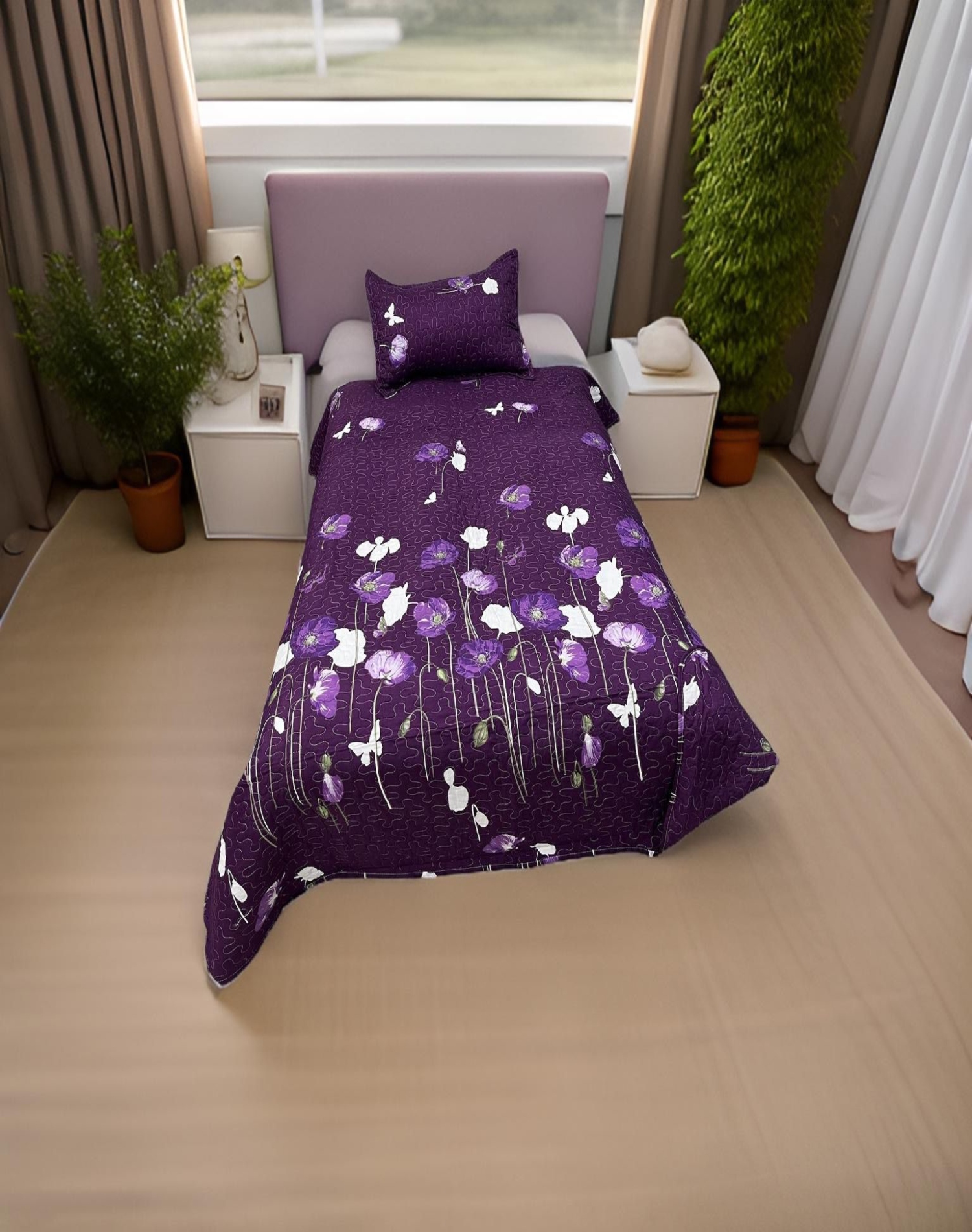 CUBRECAMA ALGODÓN MULTICOLOR QUILT FRESCO PRIMAVERA Y VERANO PLAZA 1/2 D9 - 3