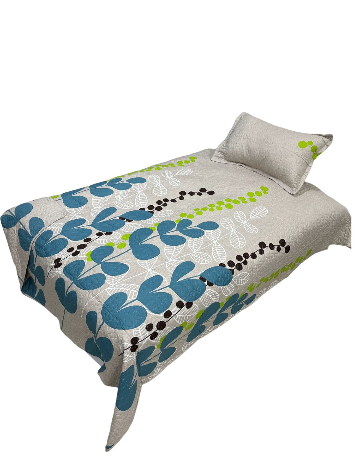 CUBRECAMA ALGODÓN MULTICOLOR QUILT FRESCO PRIMAVERA Y VERANO PLAZA 1/2 D27 - 1