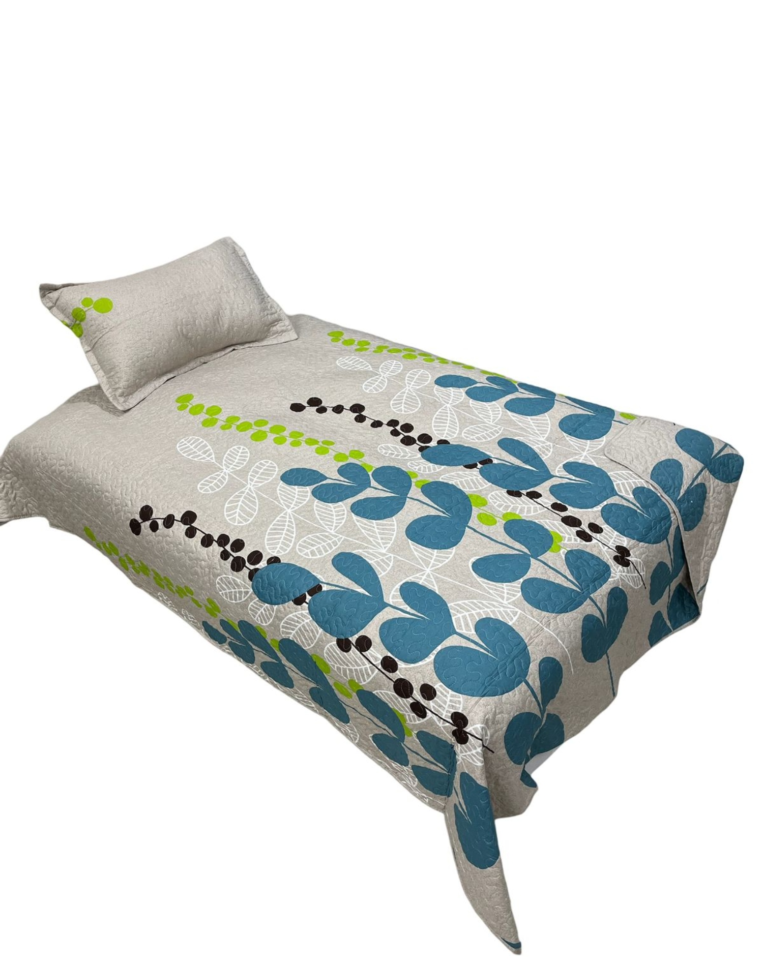 CUBRECAMA ALGODÓN MULTICOLOR QUILT FRESCO PRIMAVERA Y VERANO PLAZA 1/2 D27 - 2