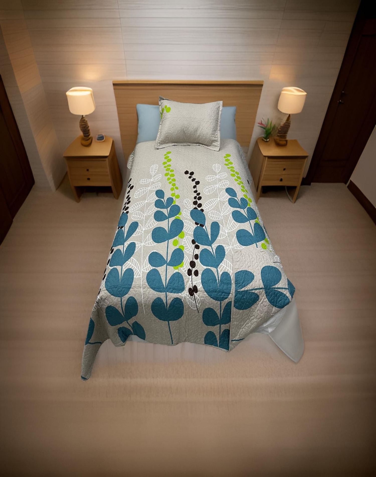 CUBRECAMA ALGODÓN MULTICOLOR QUILT FRESCO PRIMAVERA Y VERANO PLAZA 1/2 D27 - 3