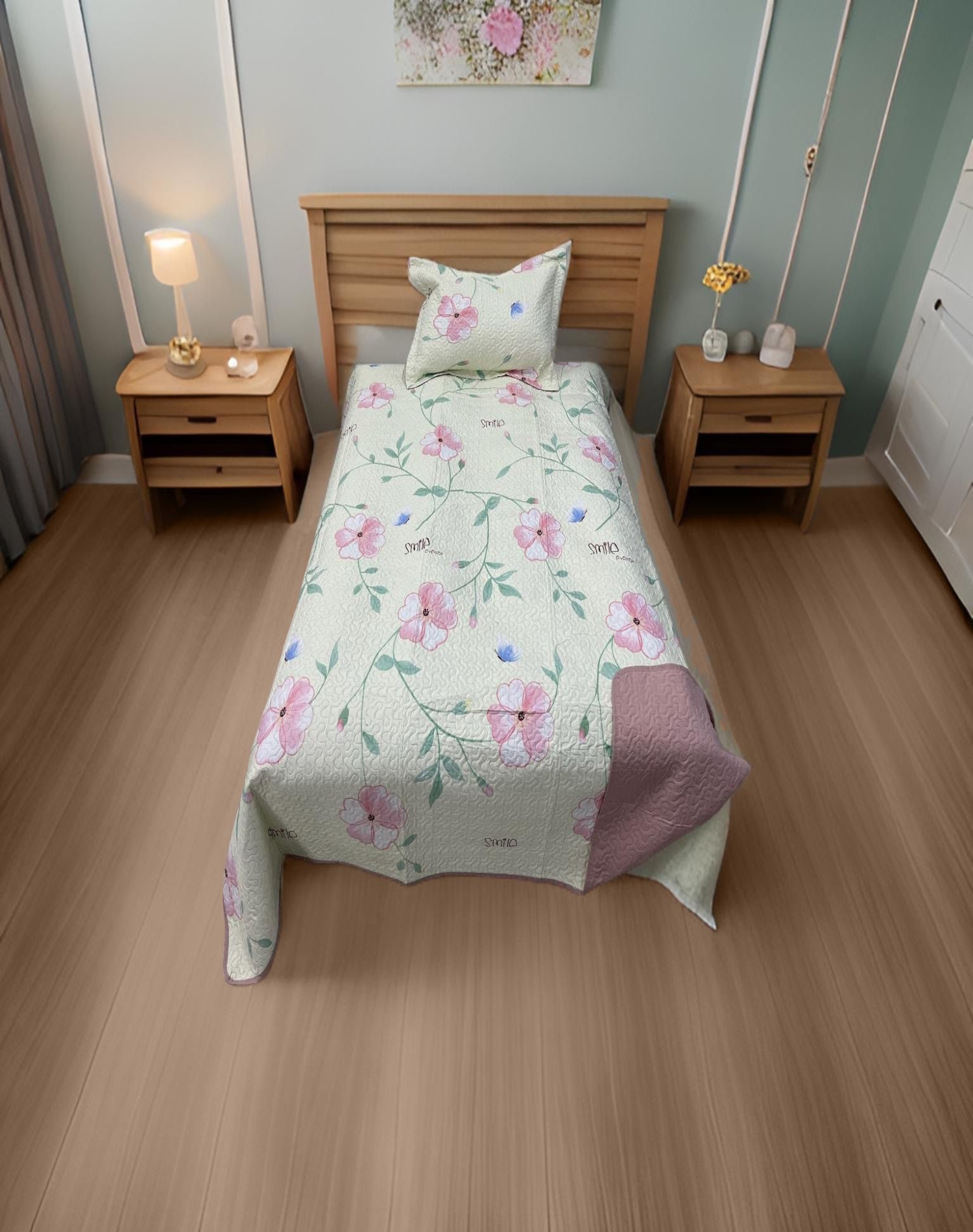 CUBRECAMA ALGODÓN MULTICOLOR QUILT FRESCO PRIMAVERA Y VERANO PLAZA 1/2 D6 - 3