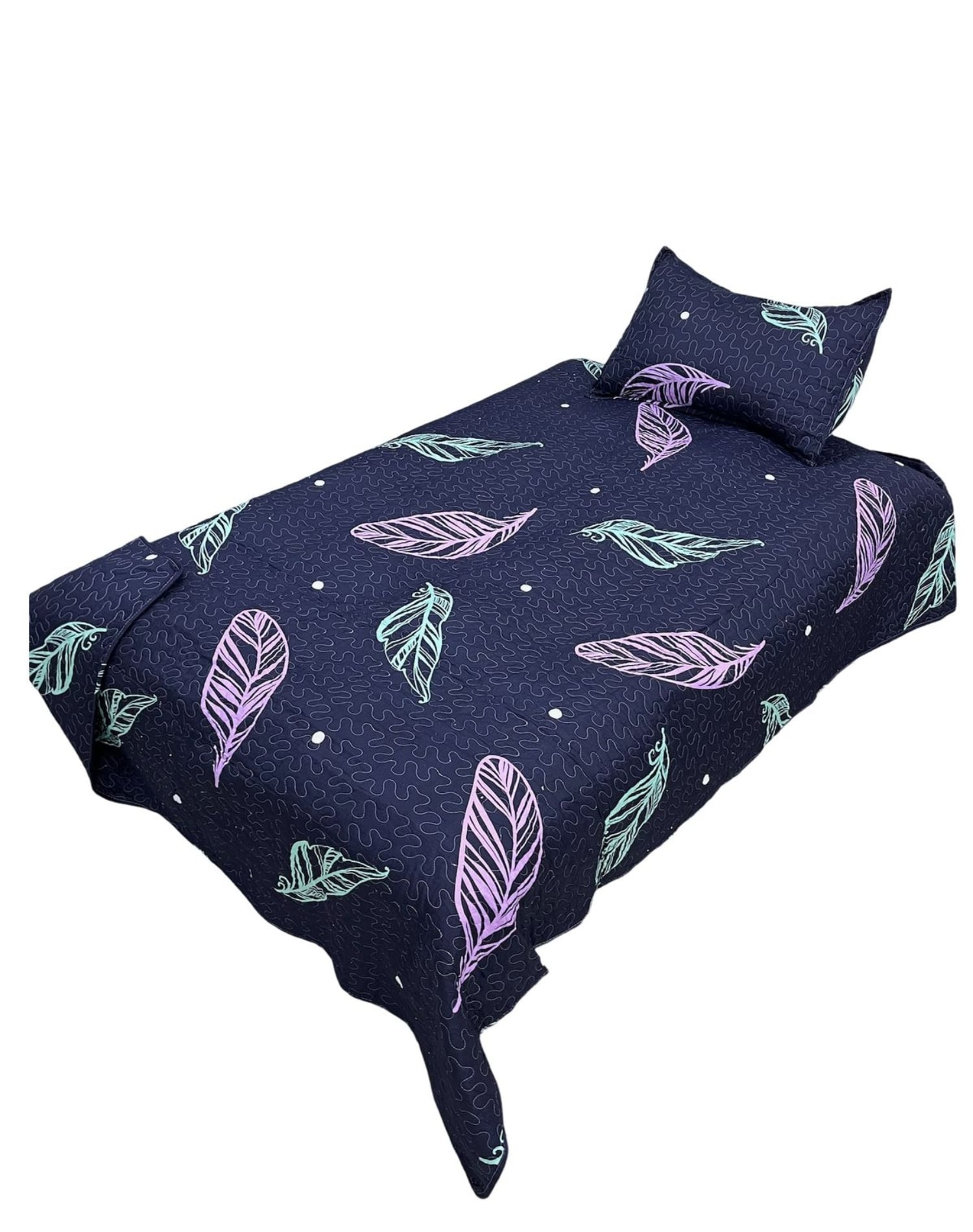 CUBRECAMA ALGODÓN MULTICOLOR QUILT FRESCO PRIMAVERA Y VERANO PLAZA 1/2 D15 - 1