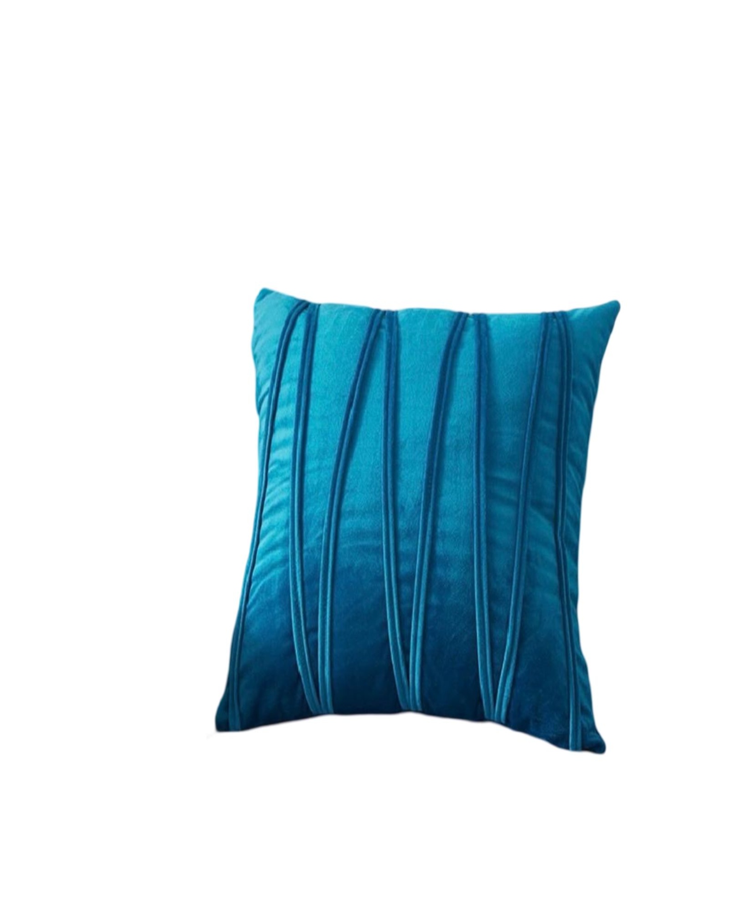 FUNDA COJÍN SET 4 ESTILO TERCIOPELO AZUL - 1