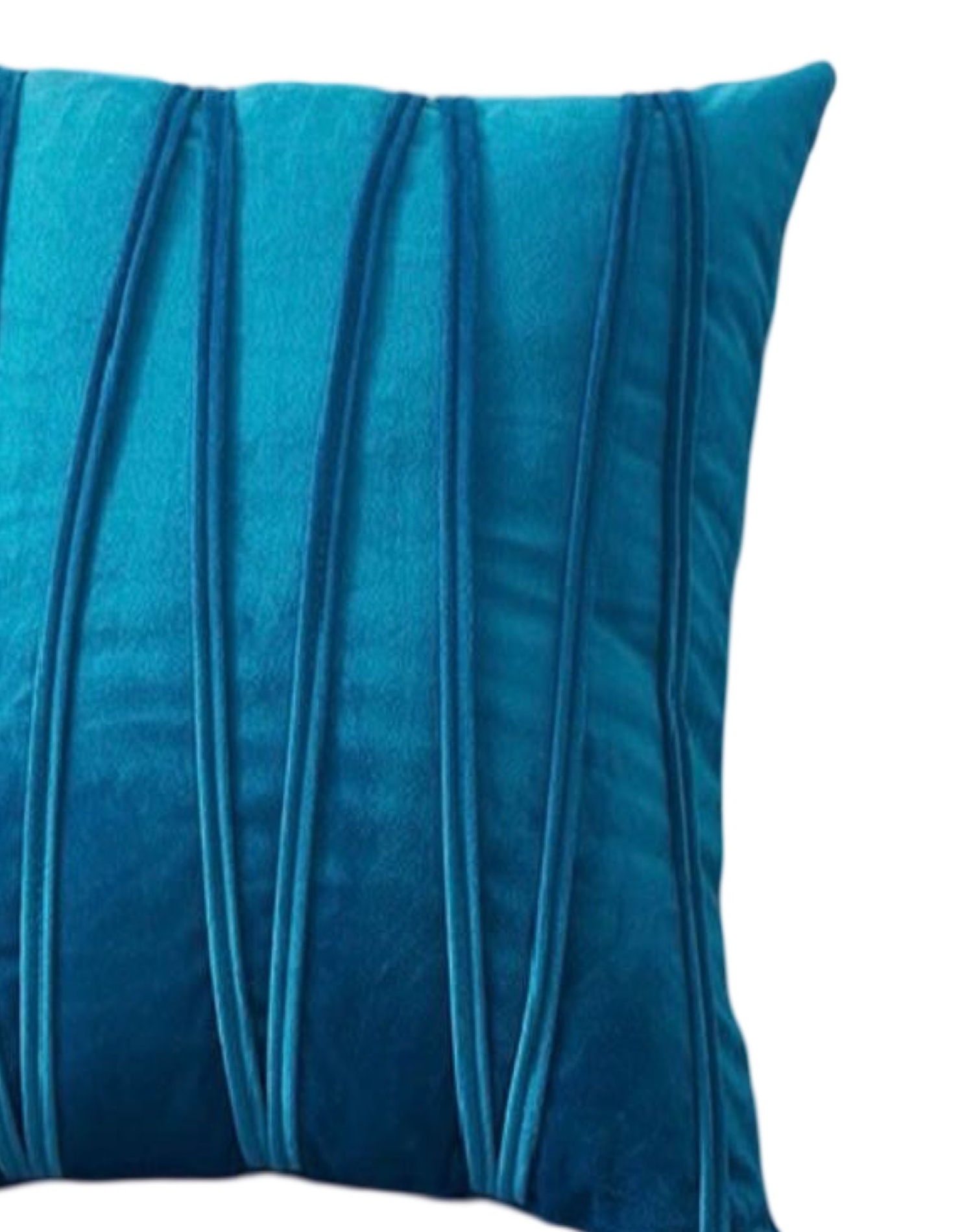 FUNDA COJÍN SET 4 ESTILO TERCIOPELO AZUL - 2